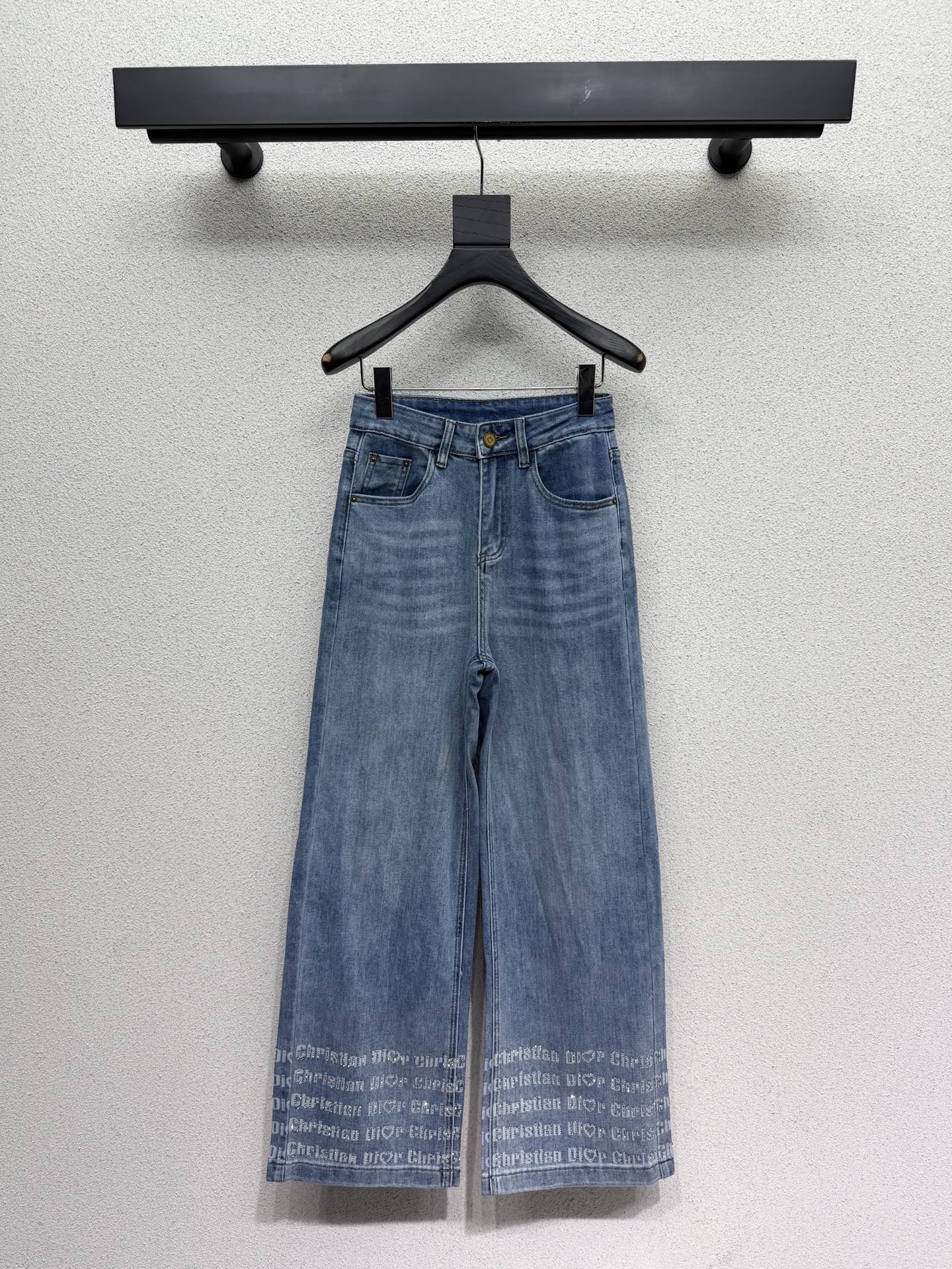 Logo straight-leg wide-leg jeans