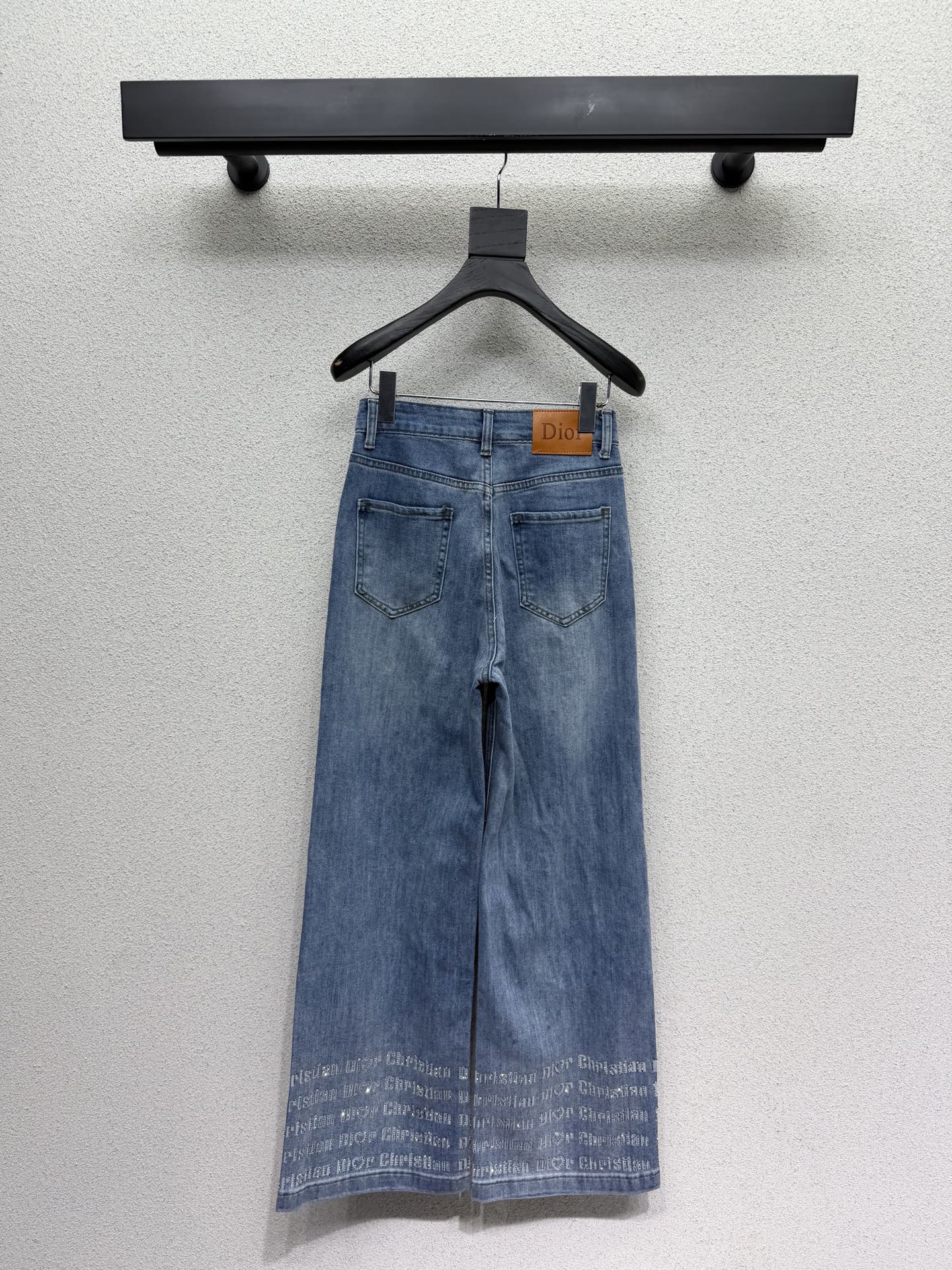 Logo straight-leg wide-leg jeans