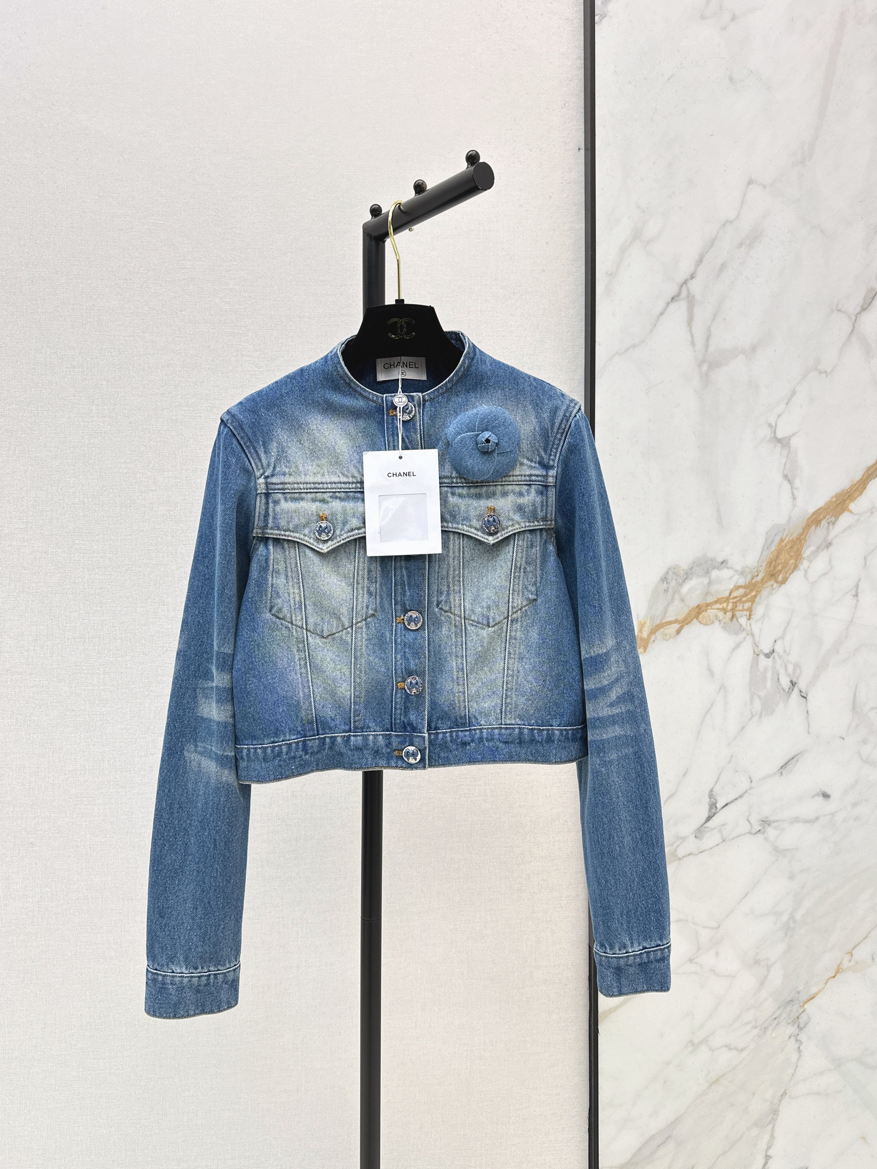Distressed Washed Denim Set