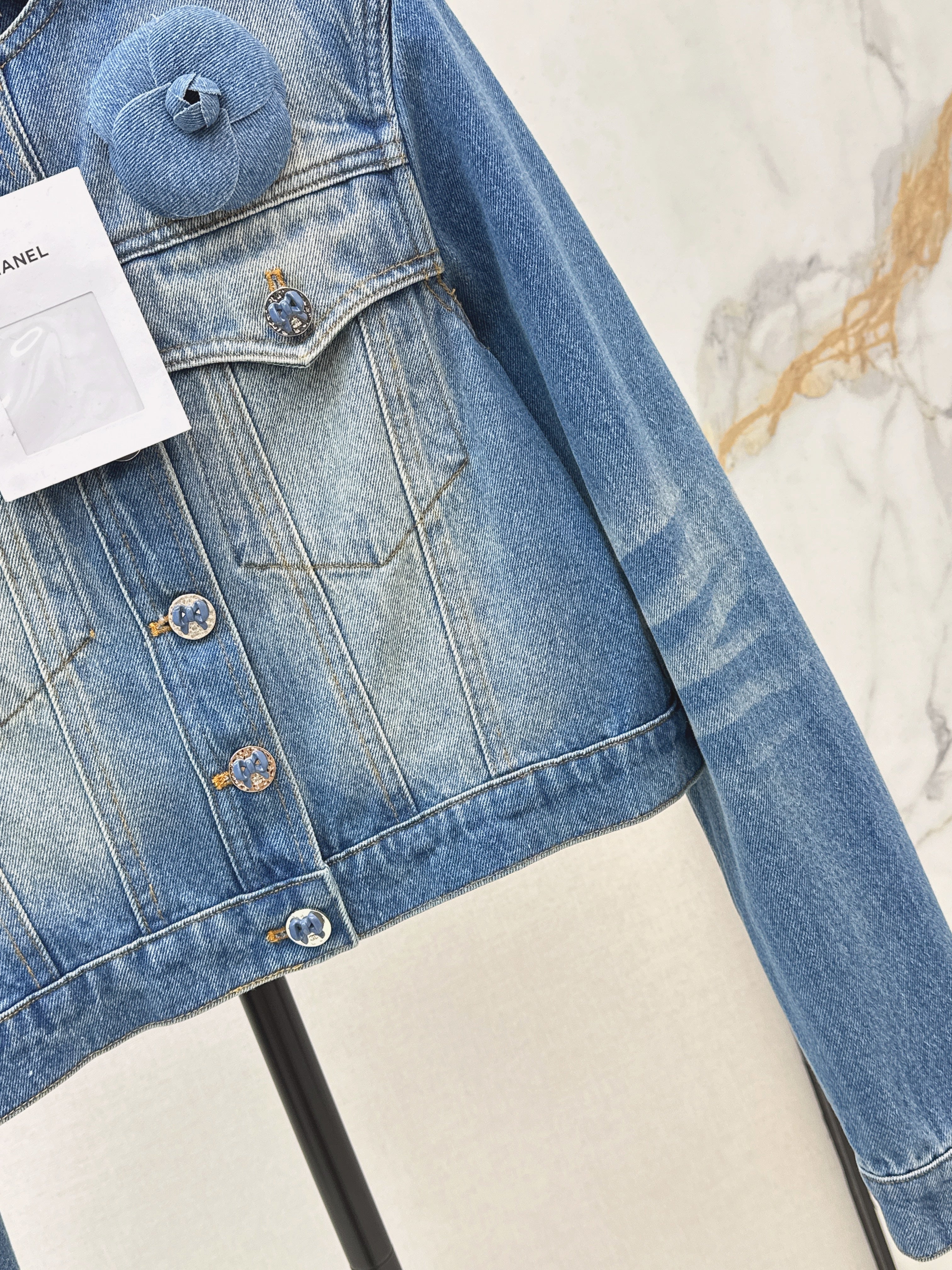 Distressed Washed Denim Set