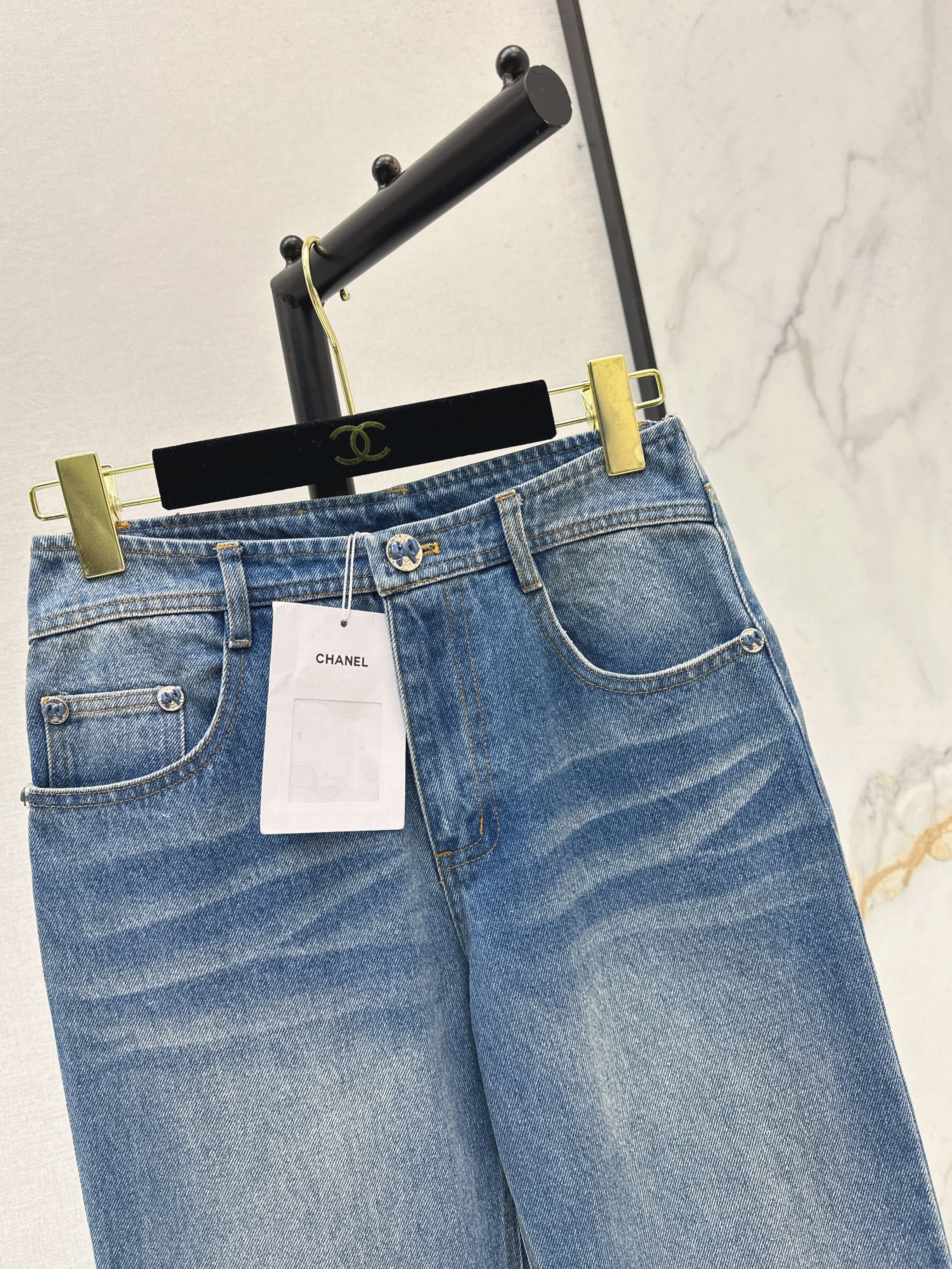 Distressed Washed Denim Set