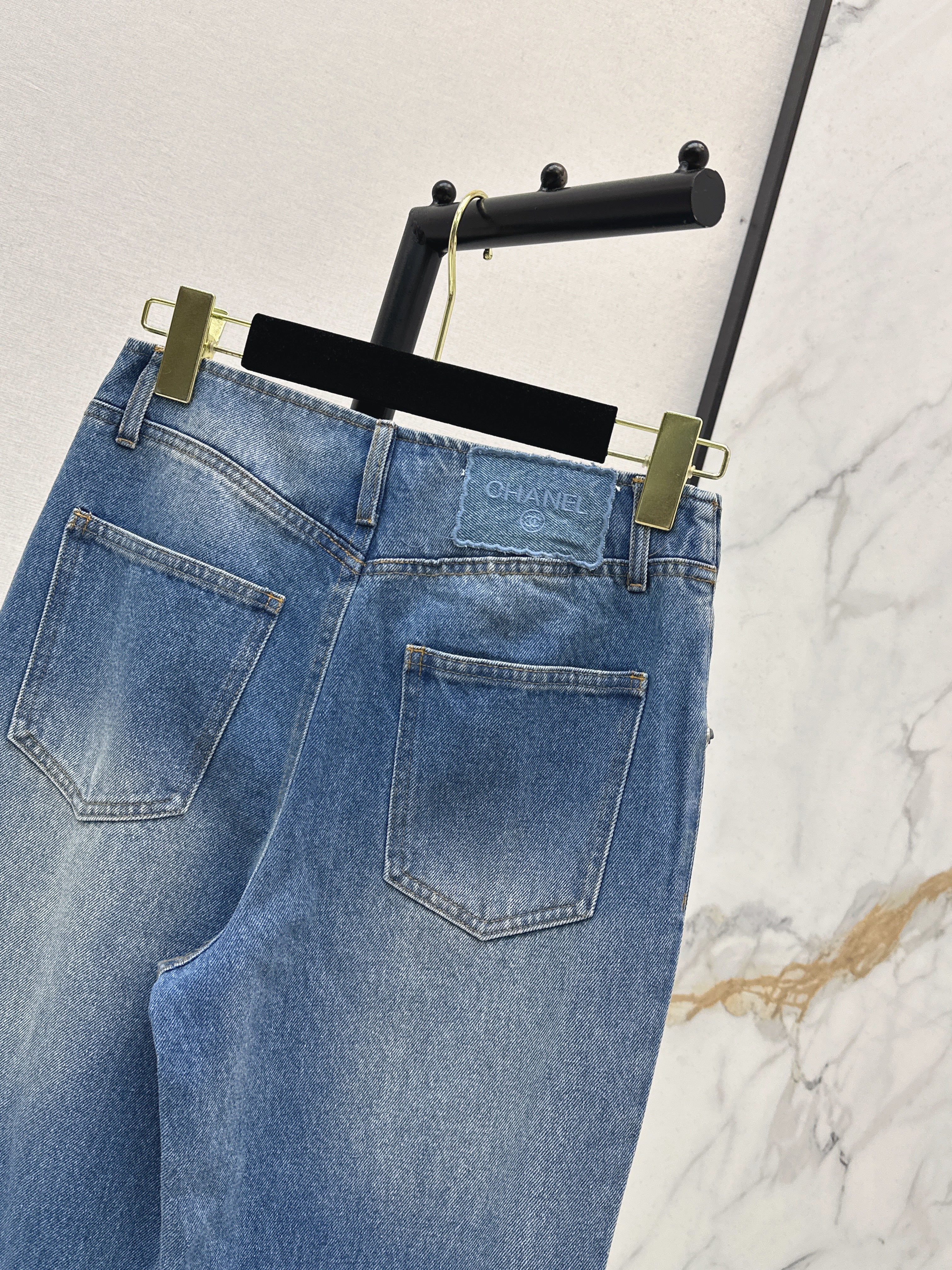 Distressed Washed Denim Set