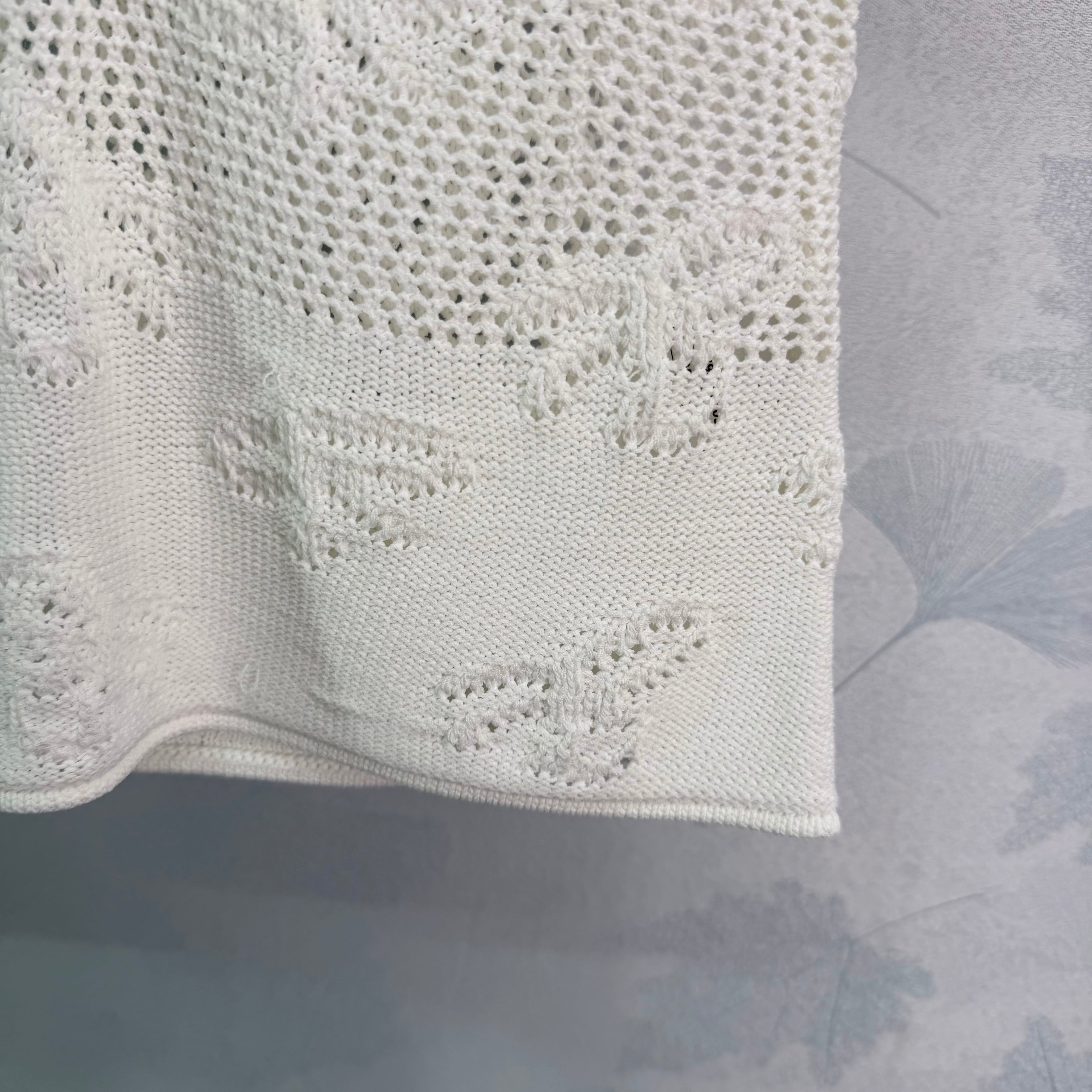 Openwork Knit Short-Sleeve Top