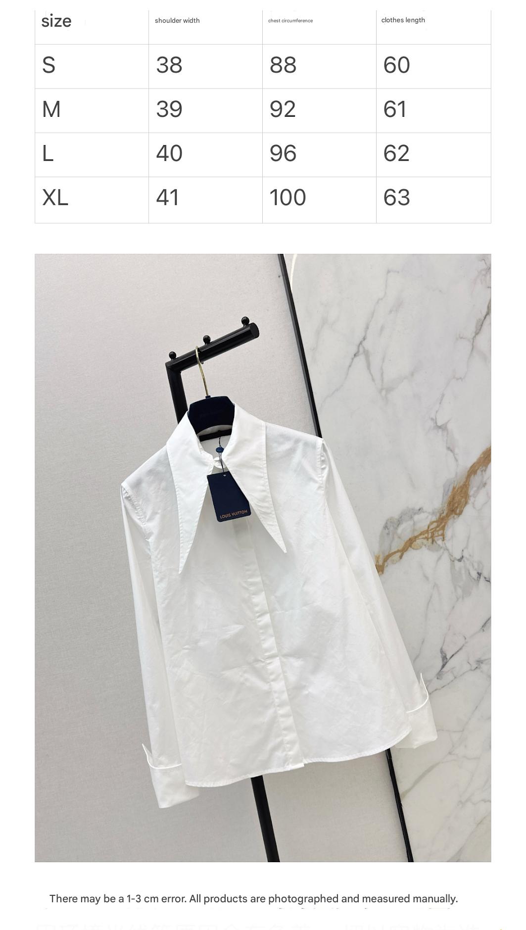 Minimalist white shirt with a long pointed collar