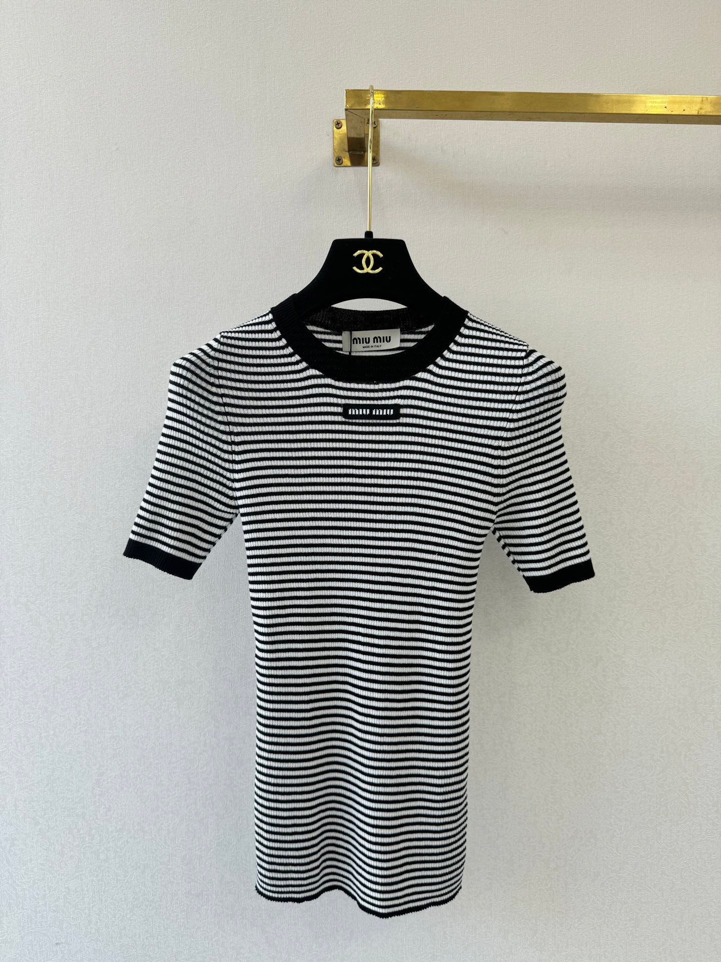 Striped short-sleeved shirt