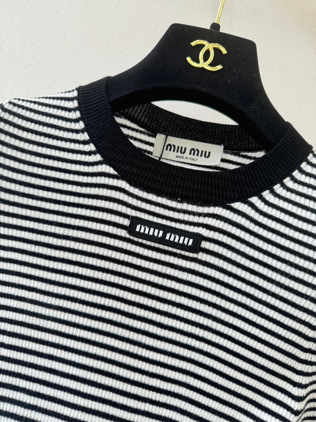 Striped short-sleeved shirt