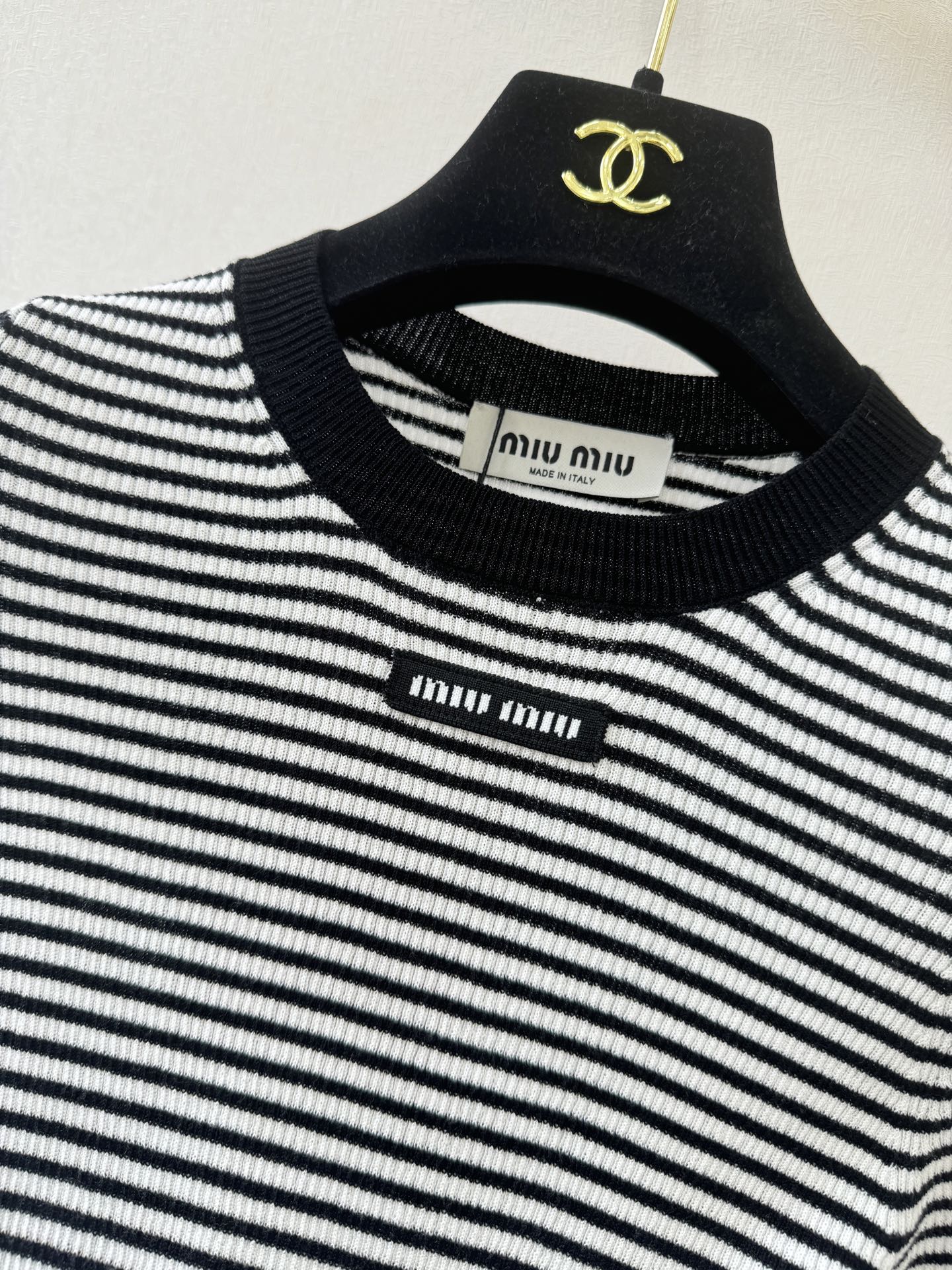 Striped short-sleeved shirt