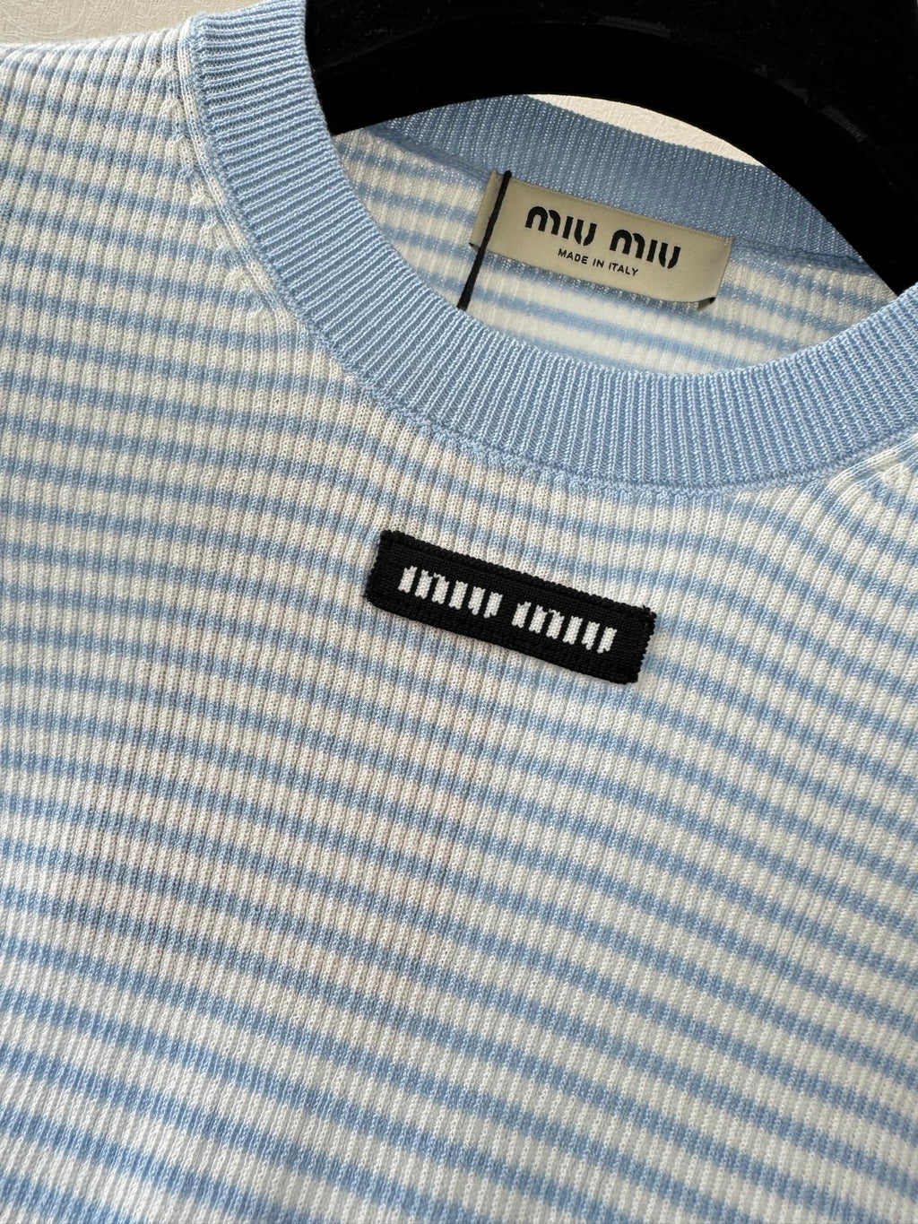 Striped short-sleeved shirt