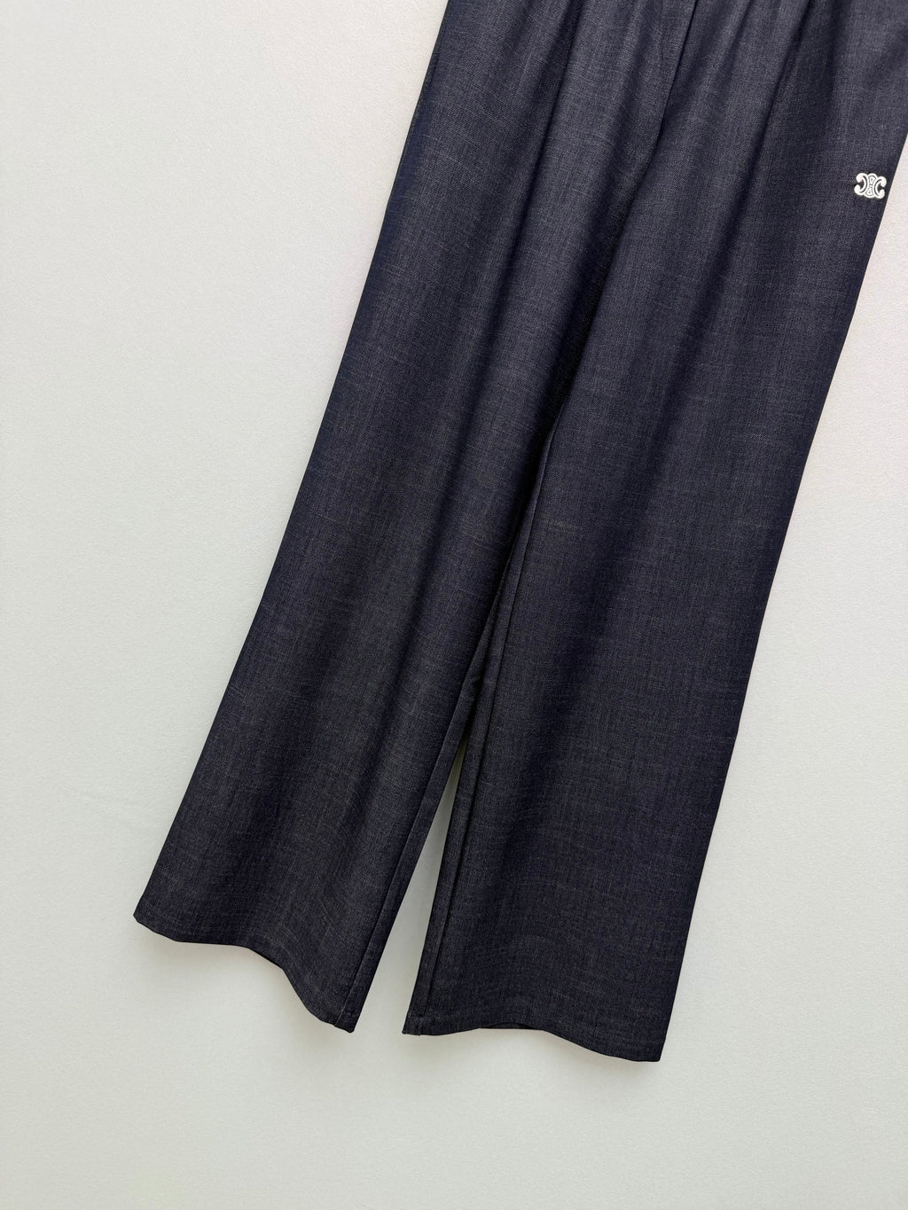 Faux Denim Wide-Leg Pants