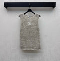 Embroidered Openwork Knitted Vest