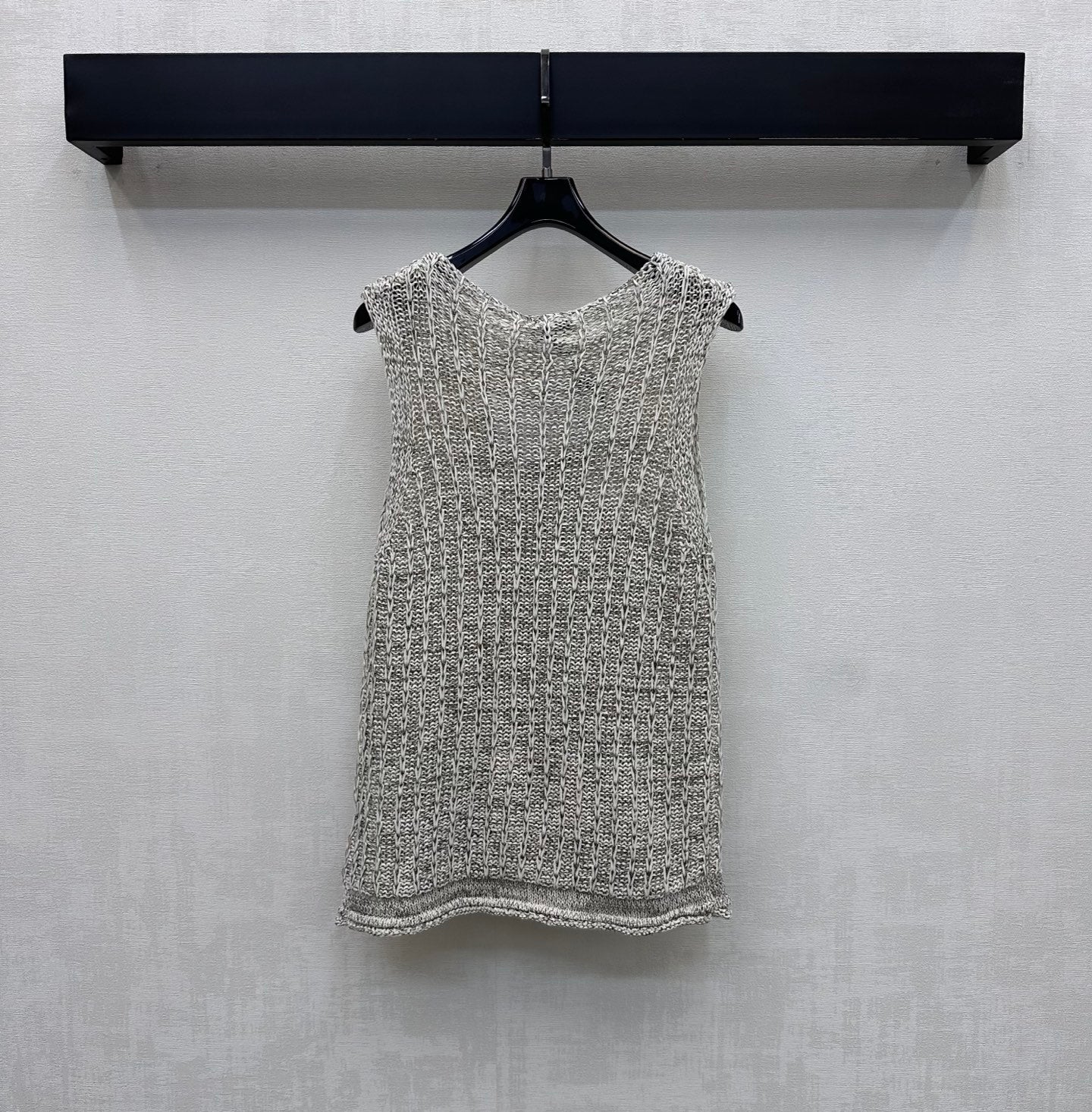 Embroidered Openwork Knitted Vest