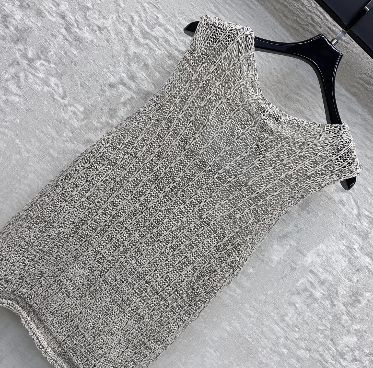 Embroidered Openwork Knitted Vest