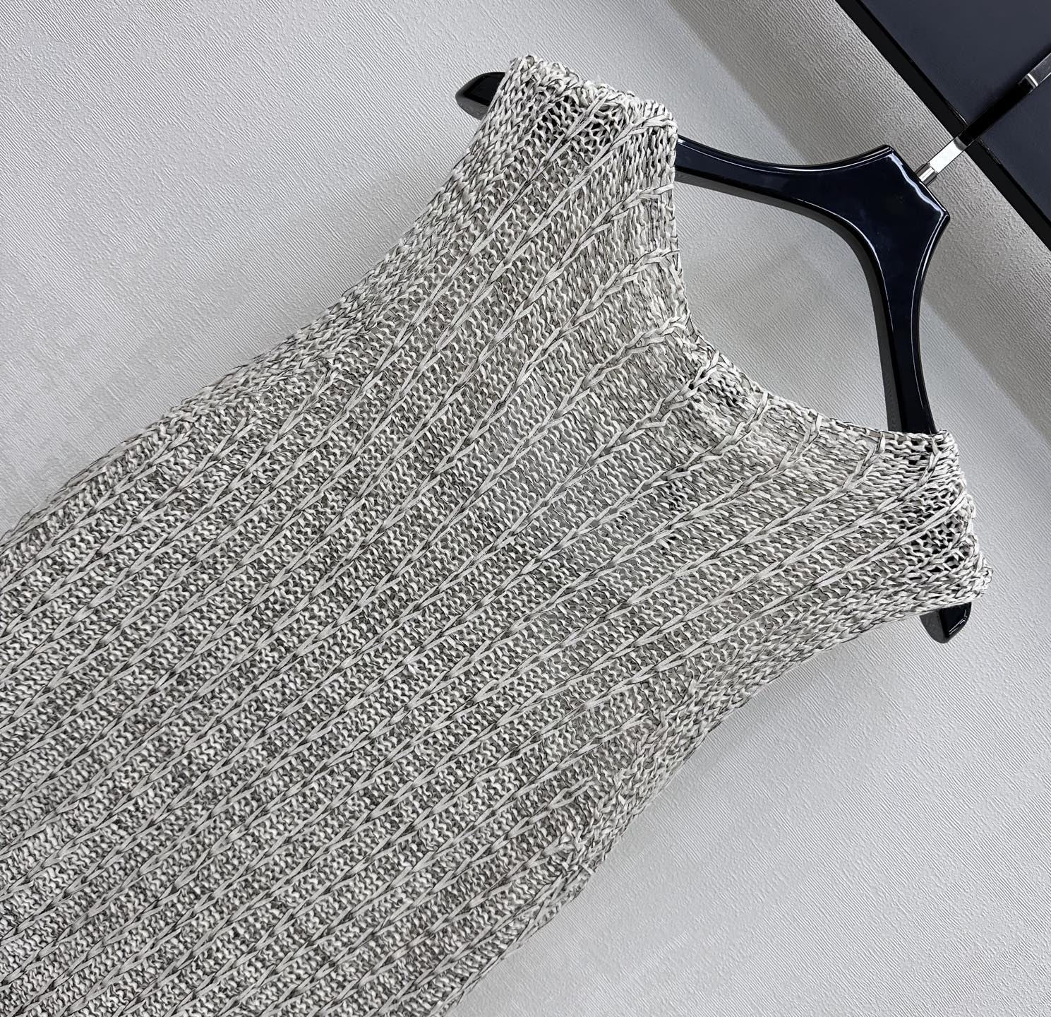 Embroidered Openwork Knitted Vest