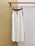 Burgundy High-Waisted Wide-Leg Pants