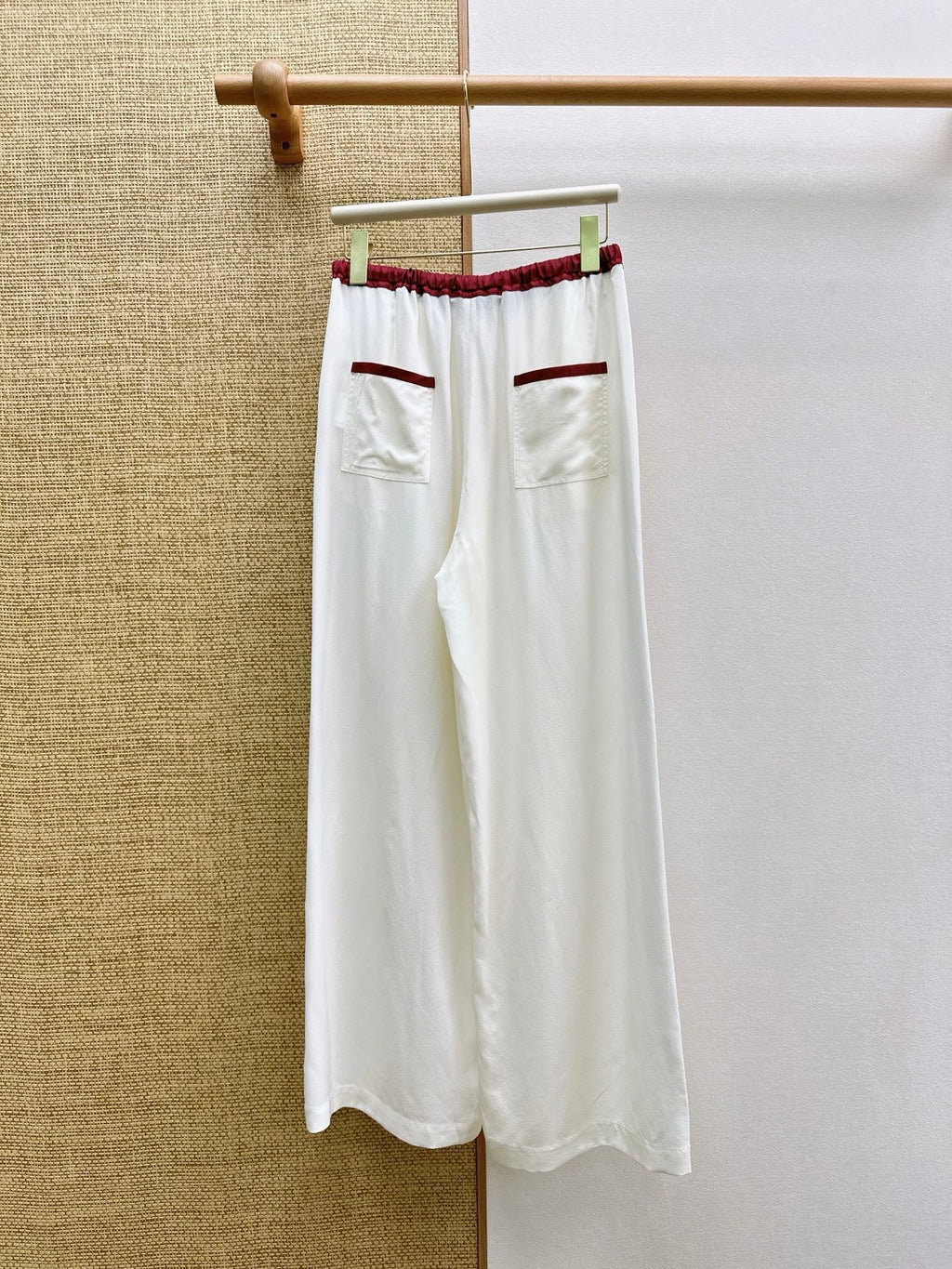 Burgundy High-Waisted Wide-Leg Pants