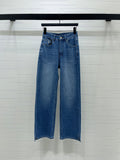 Straight-leg denim trousers