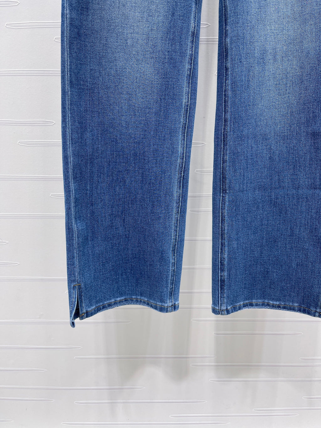 Straight-leg denim trousers