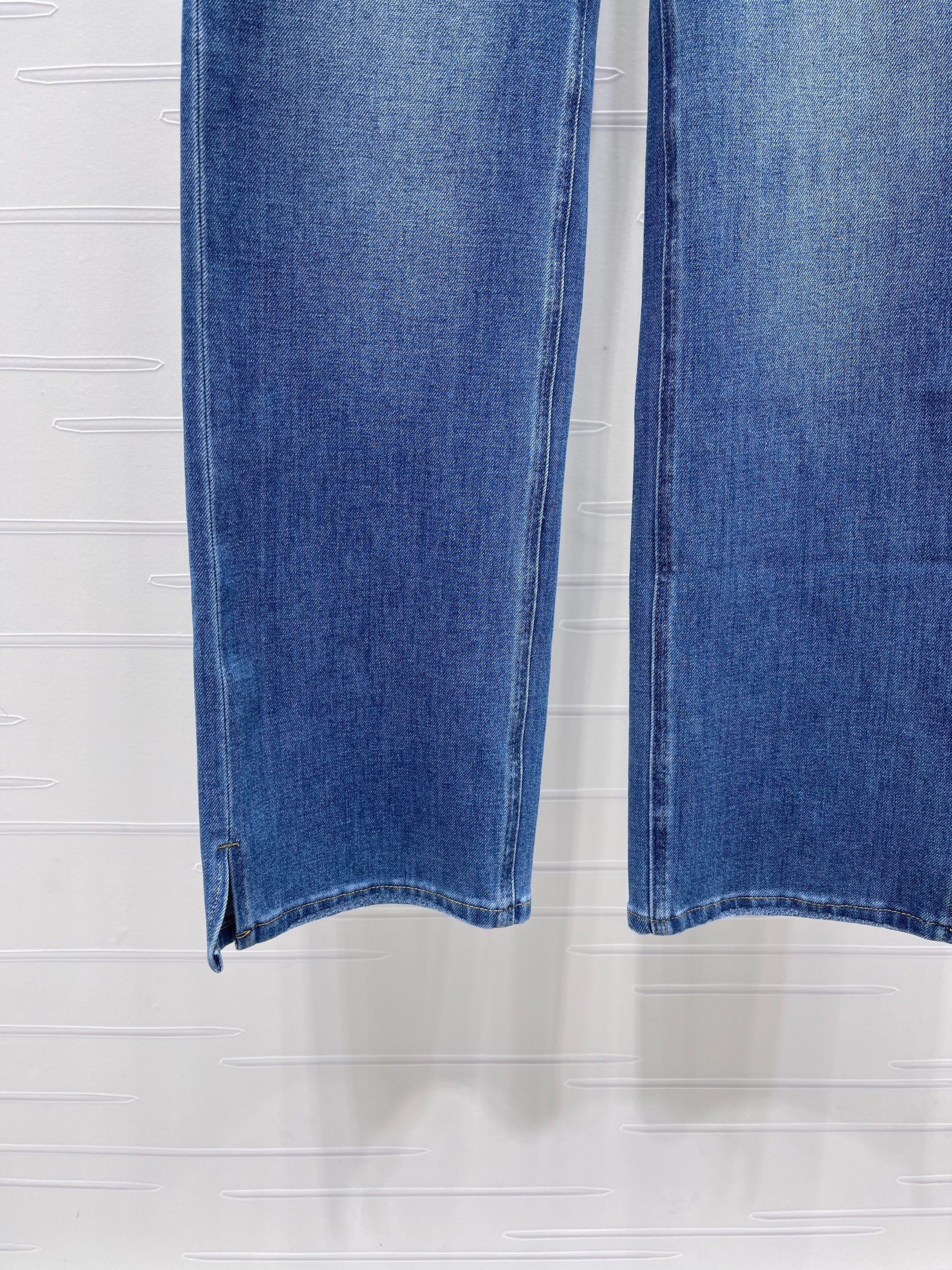 Straight-leg denim trousers