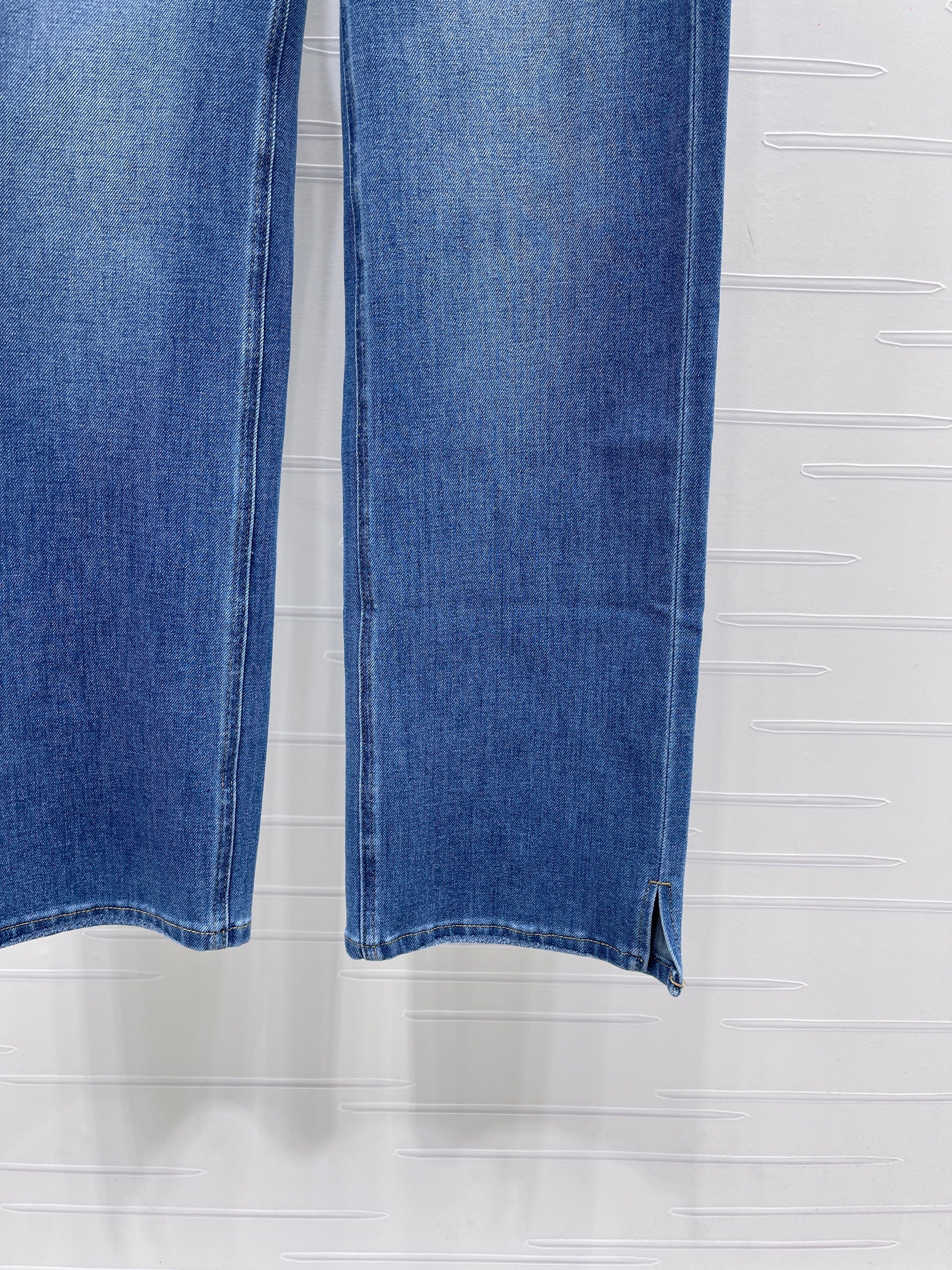 Straight-leg denim trousers
