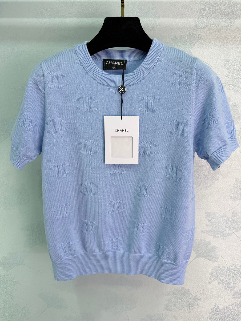 Jacquard Knit Short-Sleeve T-Shirt