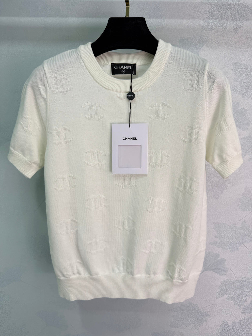 Jacquard Knit Short-Sleeve T-Shirt