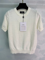 Jacquard Knit Short-Sleeve T-Shirt