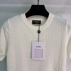 Jacquard Knit Short-Sleeve T-Shirt