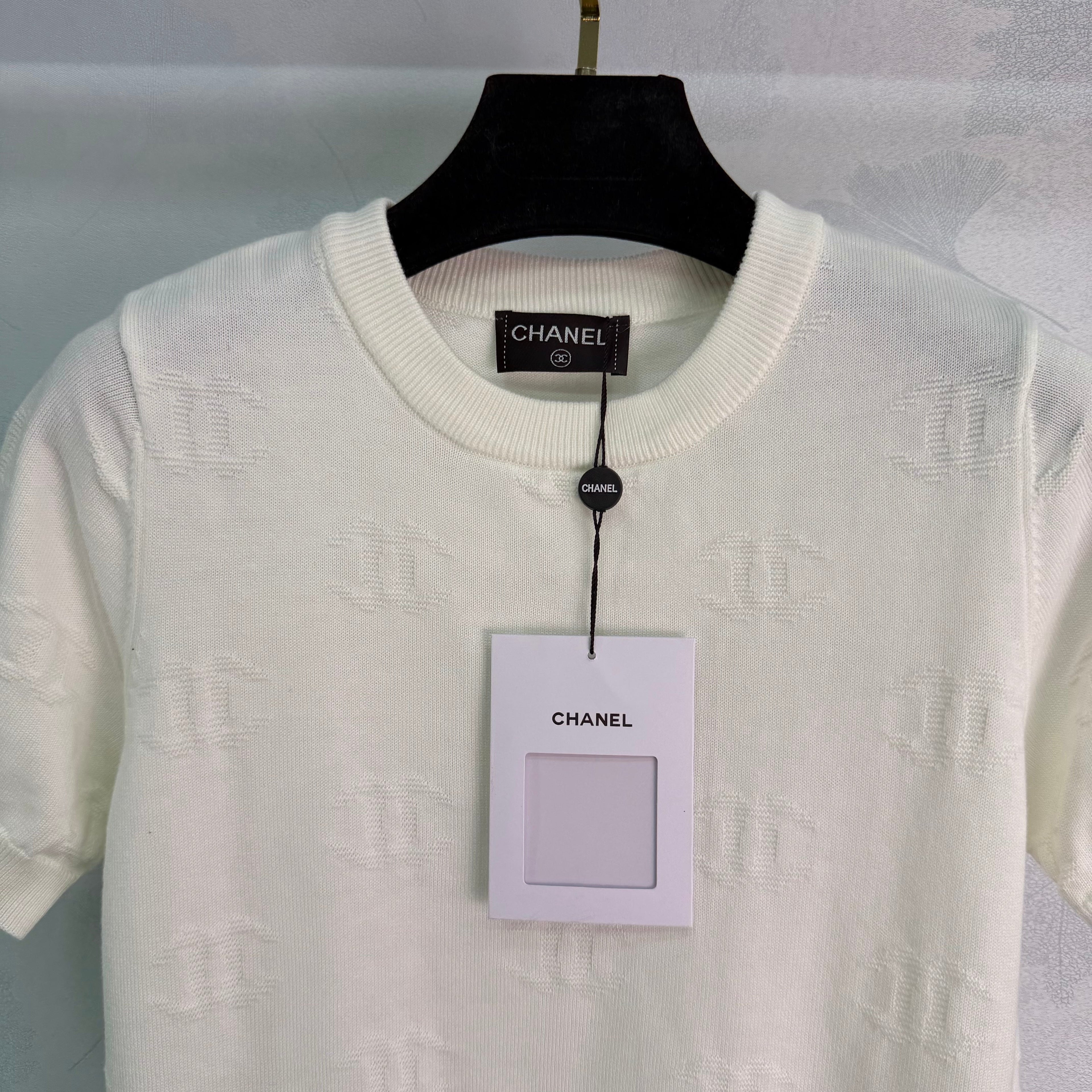 Jacquard Knit Short-Sleeve T-Shirt