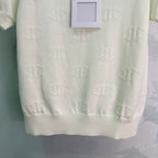 Jacquard Knit Short-Sleeve T-Shirt