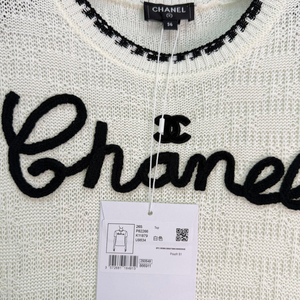Embroidered-Trimmed Knit Short-Sleeve T-Shirt