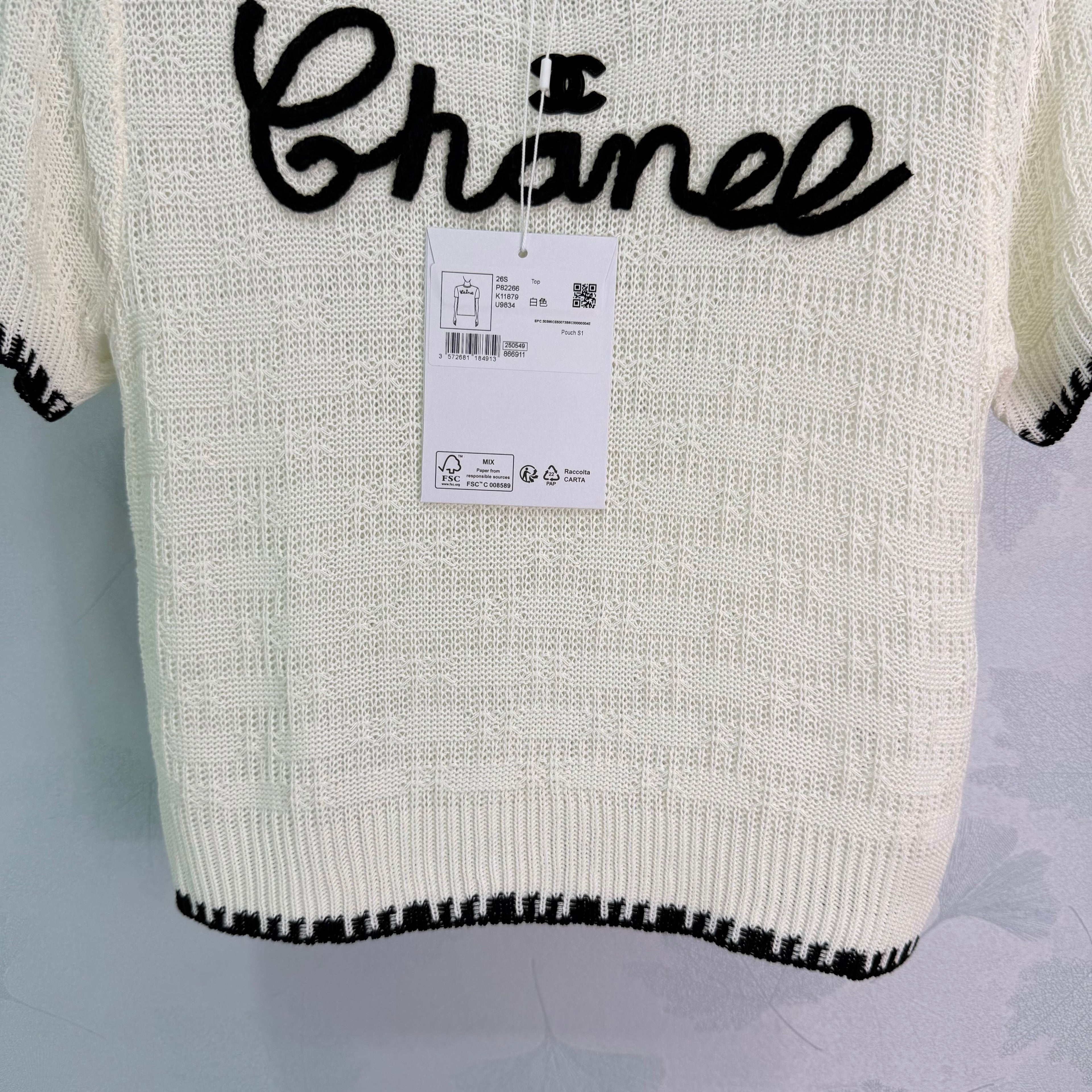 Embroidered-Trimmed Knit Short-Sleeve T-Shirt