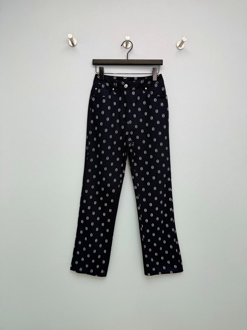 Printed Straight-Leg Casual Pants