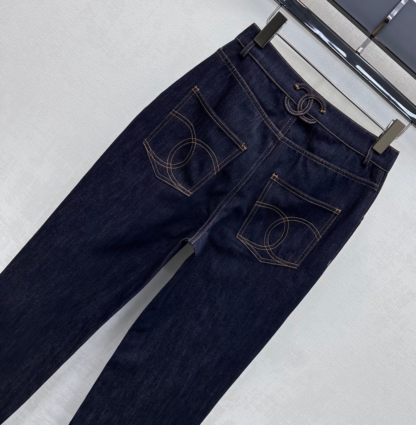 Embroidered Backpack Button Jeans