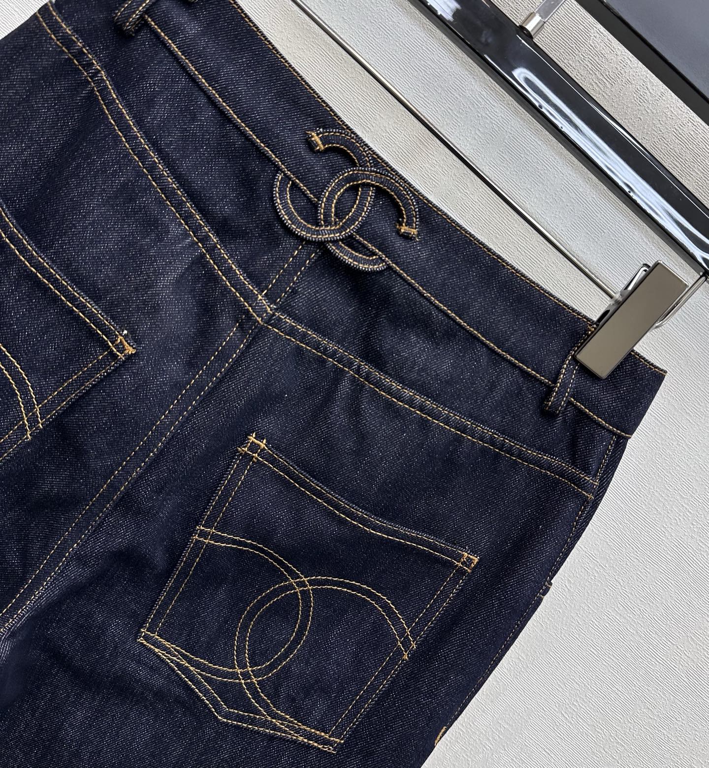 Embroidered Backpack Button Jeans