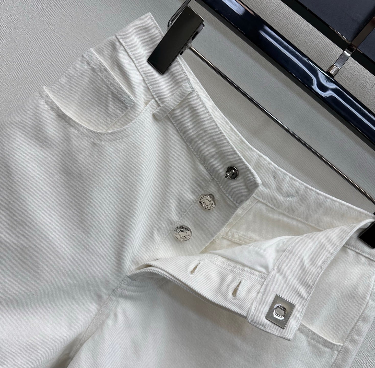 Embroidered Backpack Button Denim Shorts