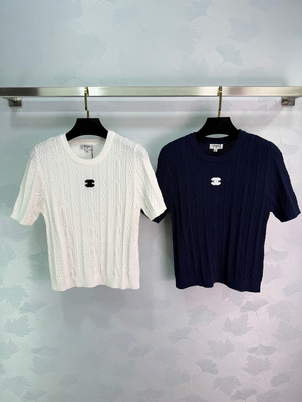 Embroidered Knit Short-Sleeve T-Shirt