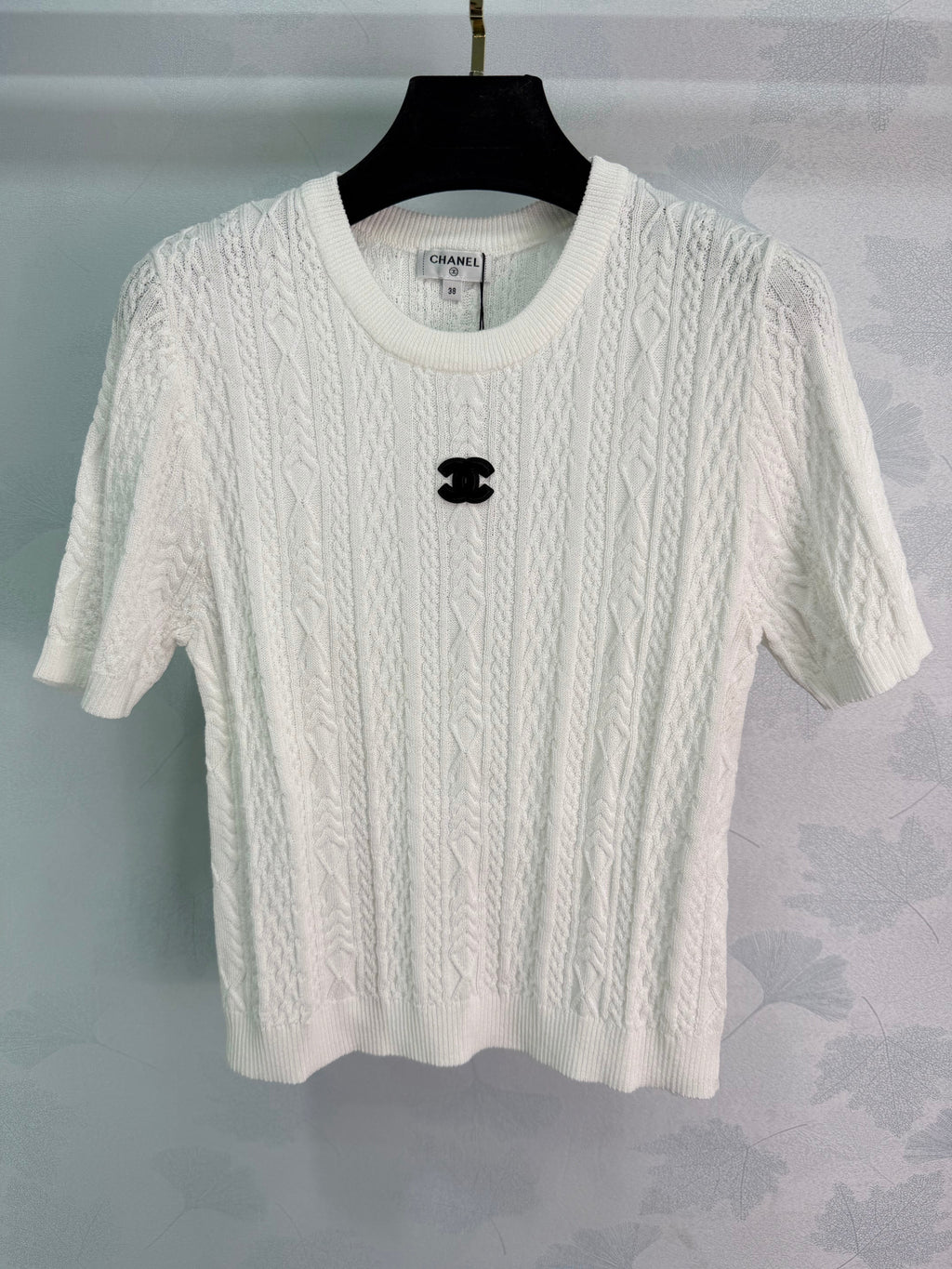 Embroidered Knit Short-Sleeve T-Shirt
