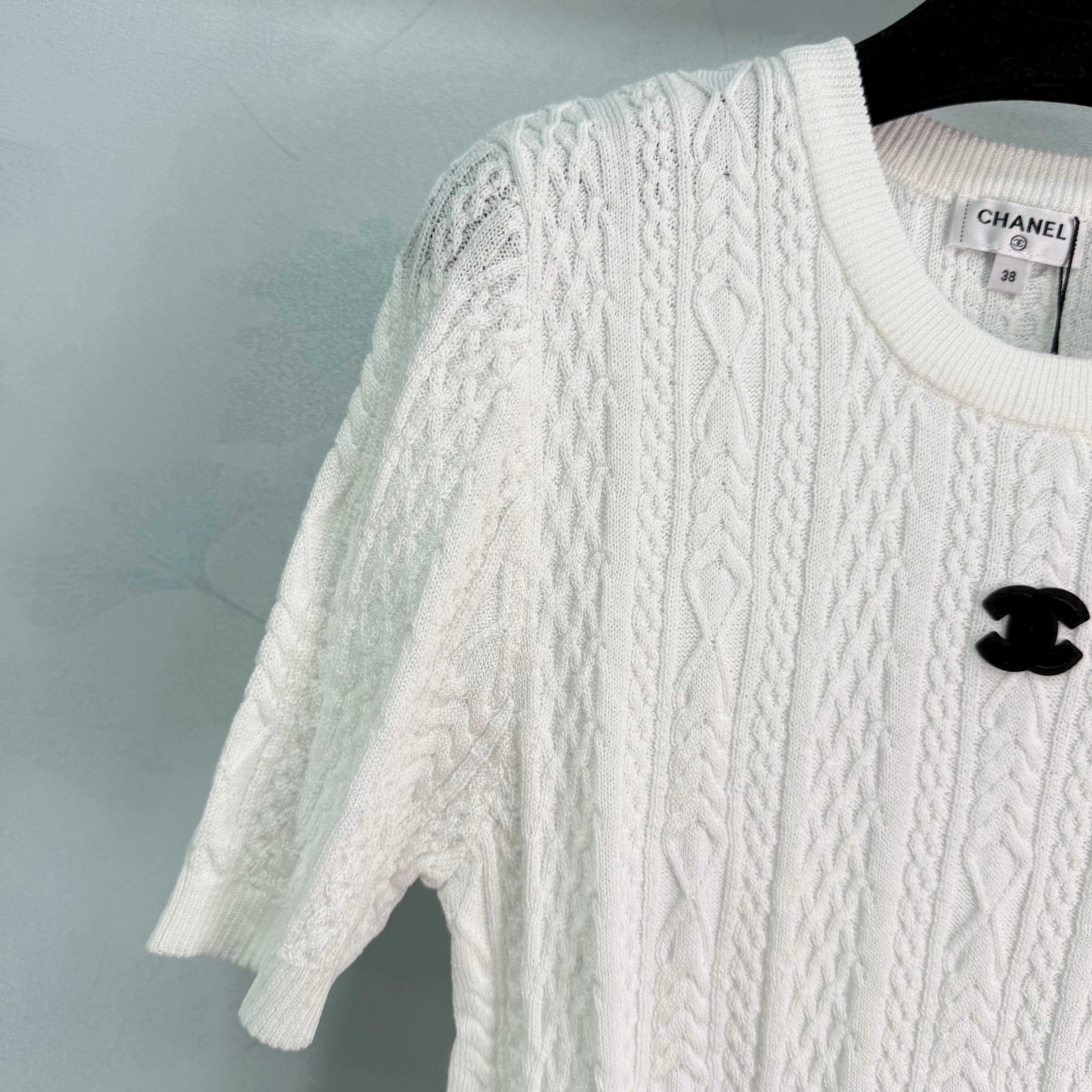 Embroidered Knit Short-Sleeve T-Shirt