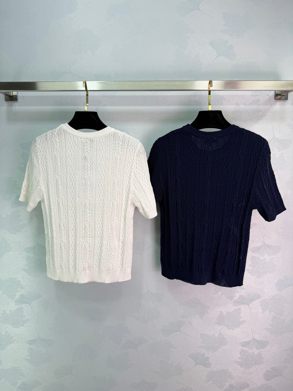 Embroidered Knit Short-Sleeve T-Shirt