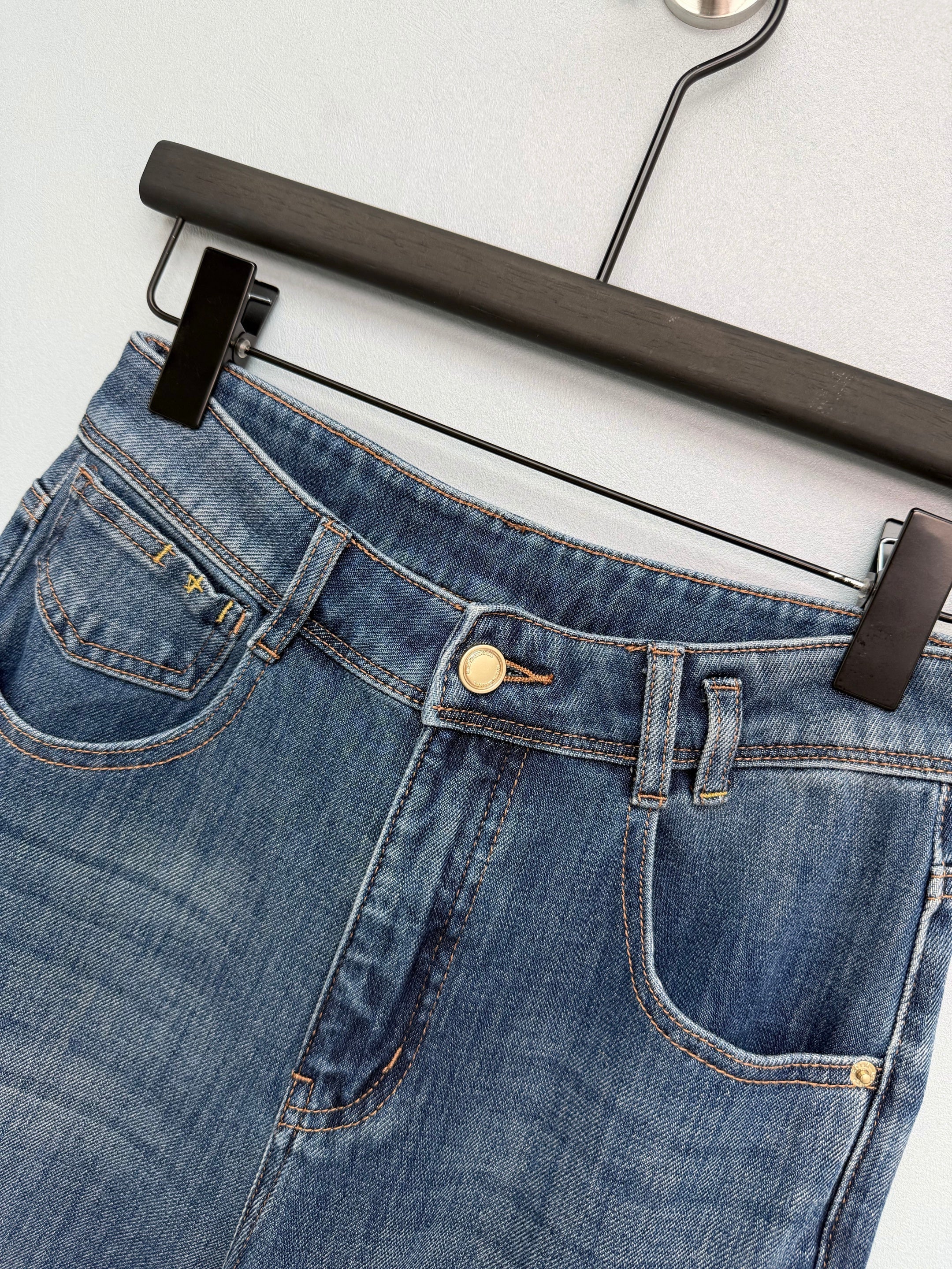Retro-wash high-waisted wide-leg jeans