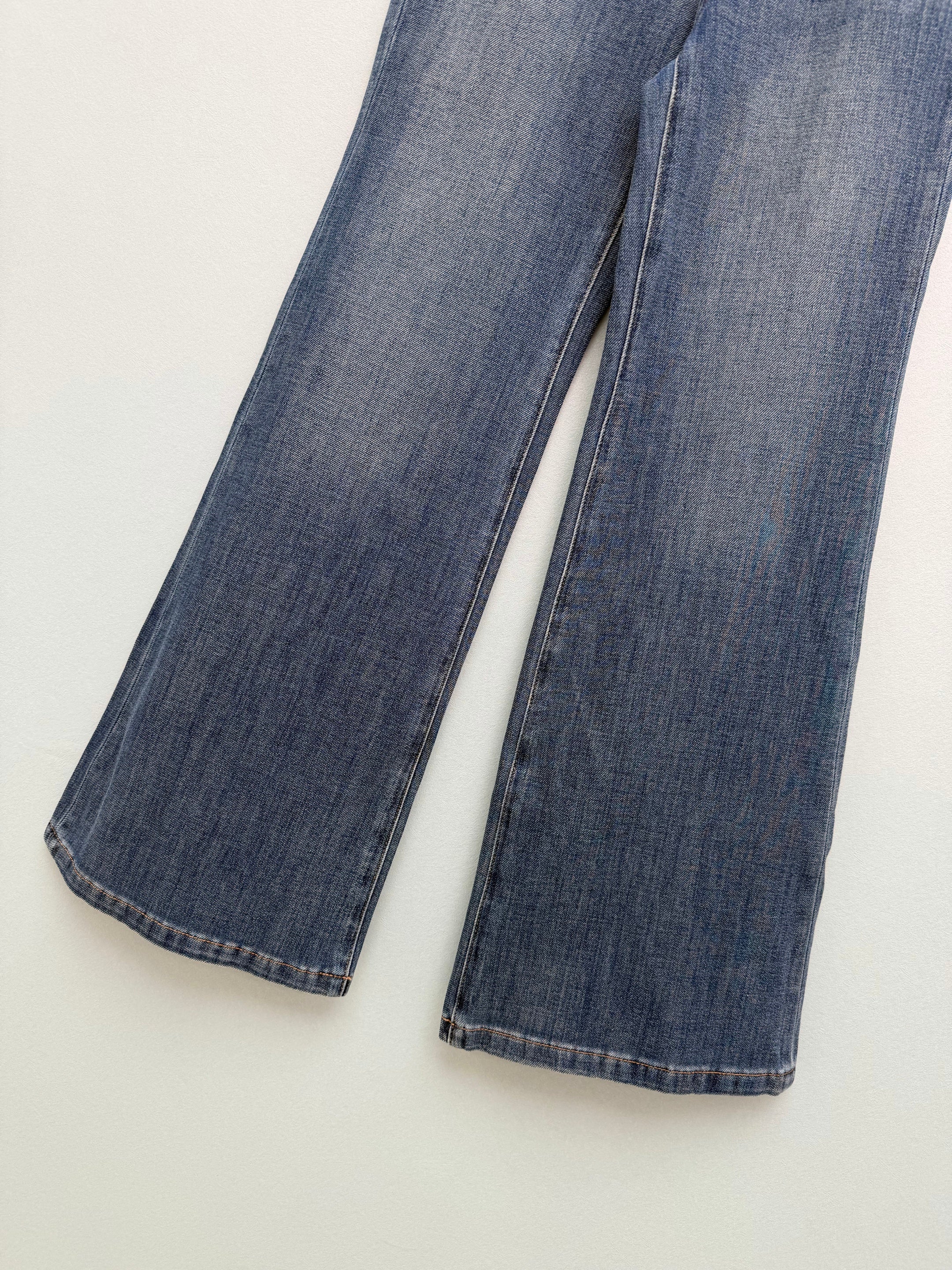 Retro-wash high-waisted wide-leg jeans