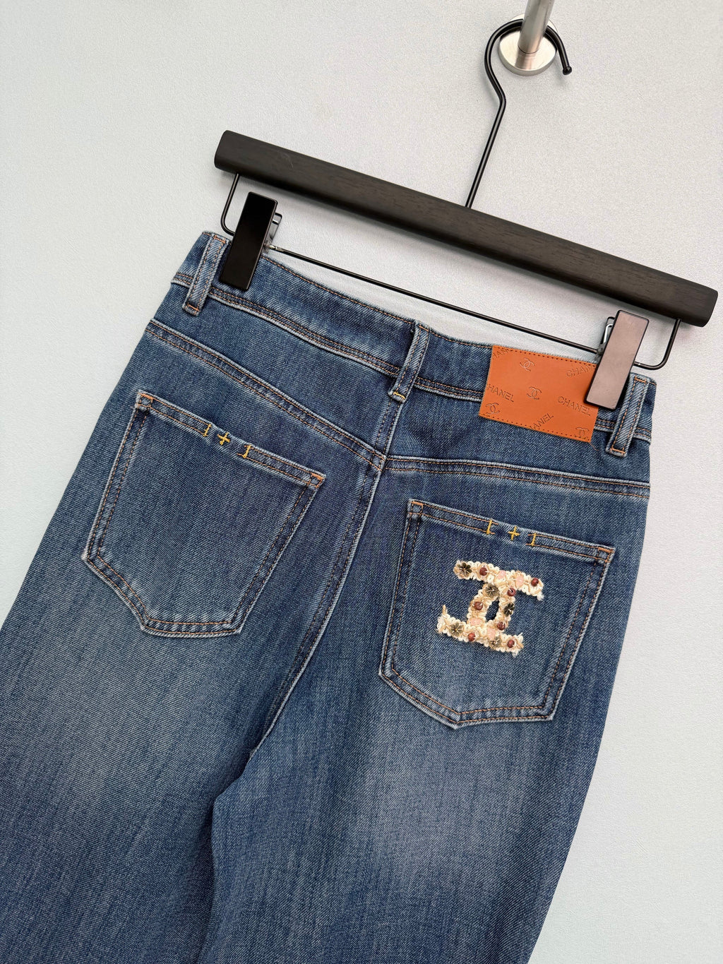 Retro-wash high-waisted wide-leg jeans