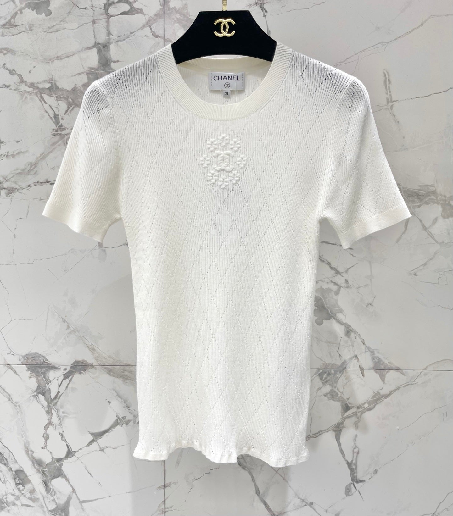 Floral-Embroidered Crew-Neck Knit Sweater