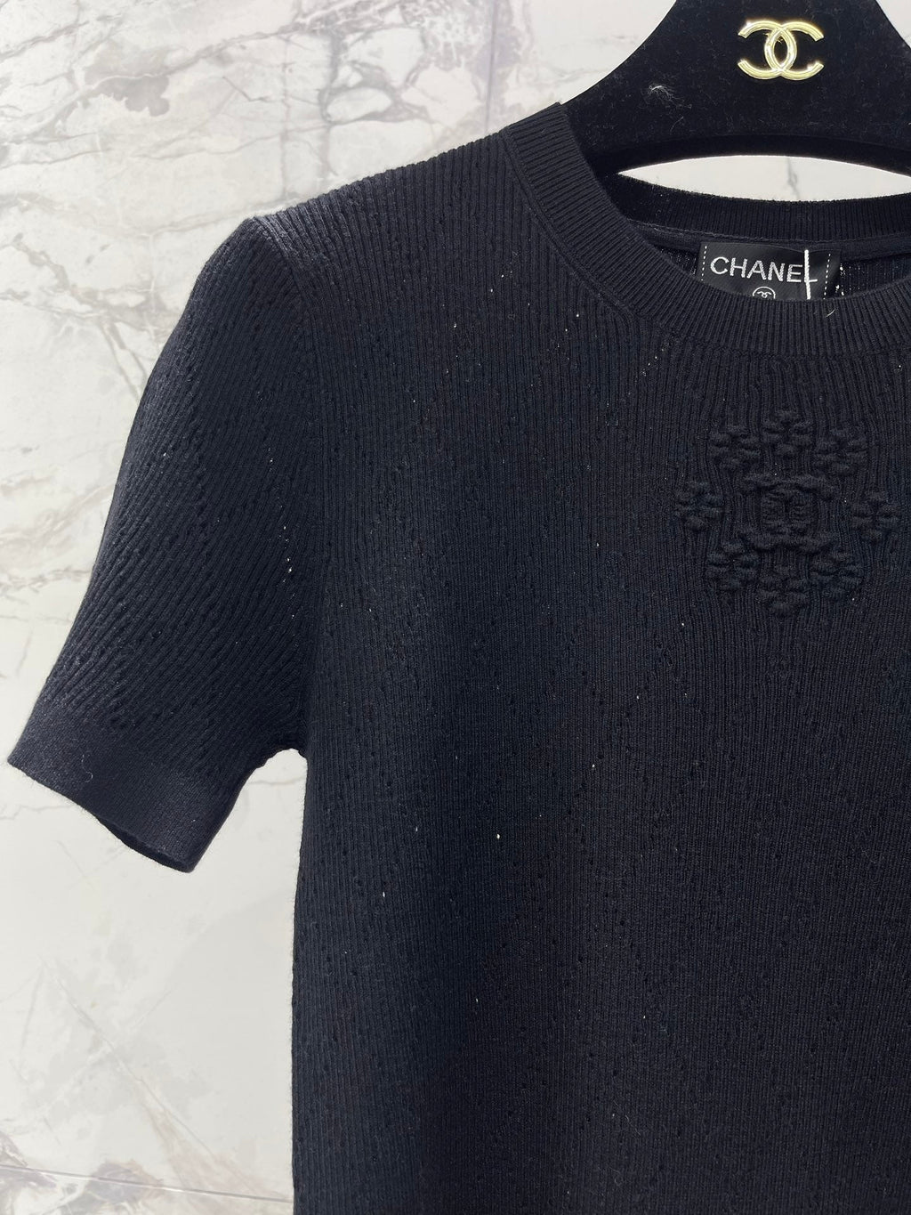 Floral-Embroidered Crew-Neck Knit Sweater