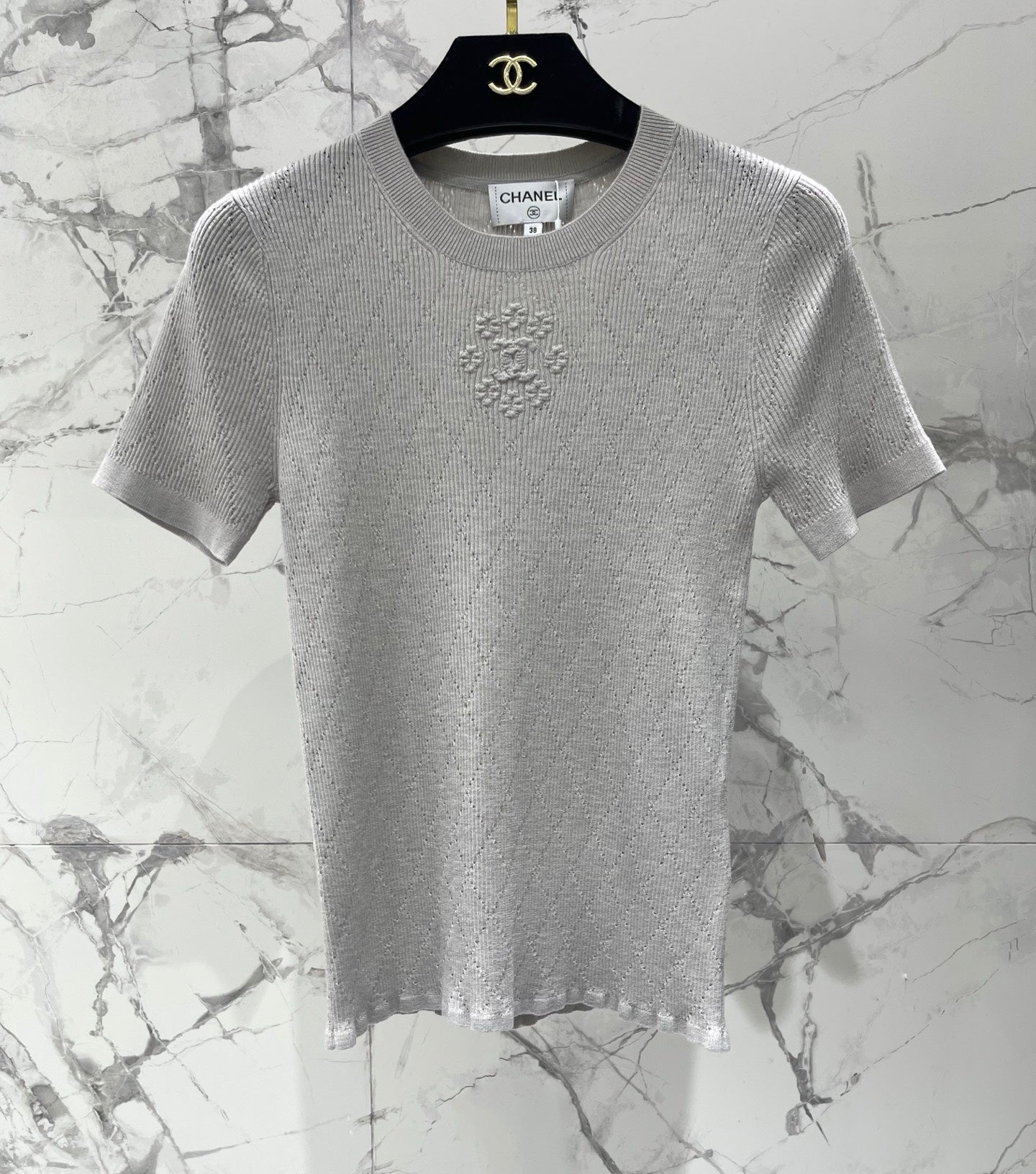 Floral-Embroidered Crew-Neck Knit Sweater
