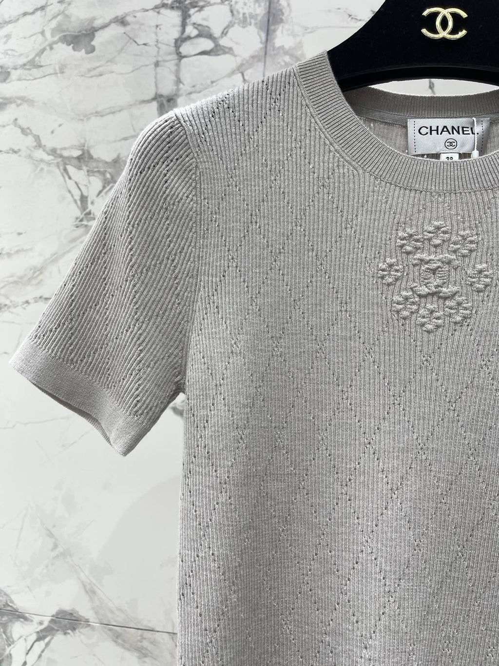 Floral-Embroidered Crew-Neck Knit Sweater