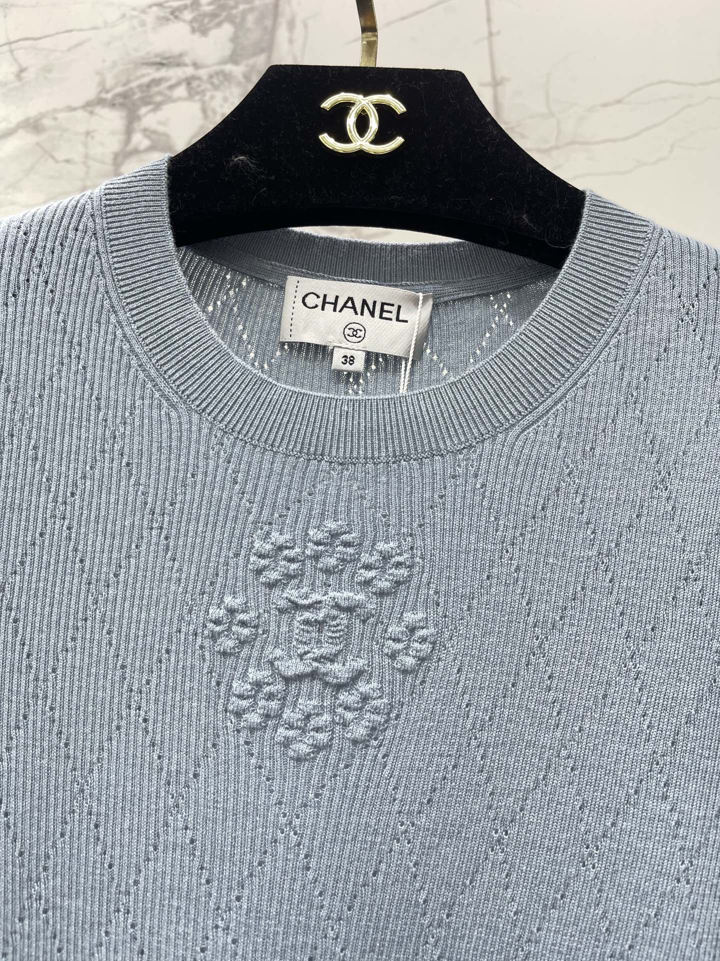 Floral-Embroidered Crew-Neck Knit Sweater