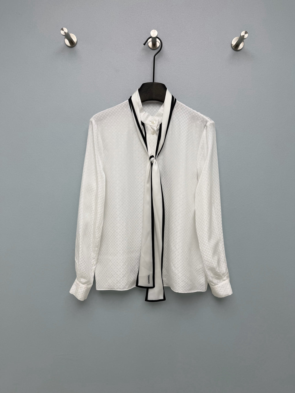 Diamond Jacquard Silk Blouse