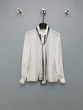 Diamond Jacquard Silk Blouse