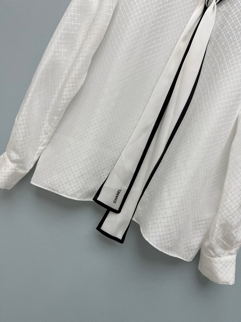 Diamond Jacquard Silk Blouse